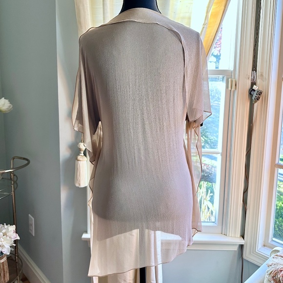 3.1 Phillip Lim Black & Sheer Nude Drape Back Tunic NWT - Picture 3 of 9